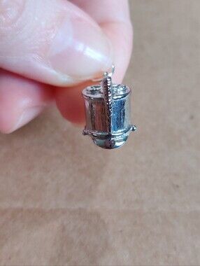 Sterling Silver Drum Charm Pendant